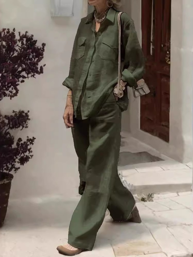 Fashion Solid Cotton Linen Shi - Linen Pant Wide reseña y precio