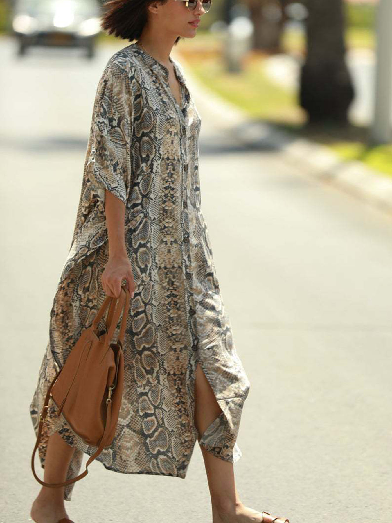 Bohemian Print Beach Cover-Up  - Cover Up Kaftan reseña y precio