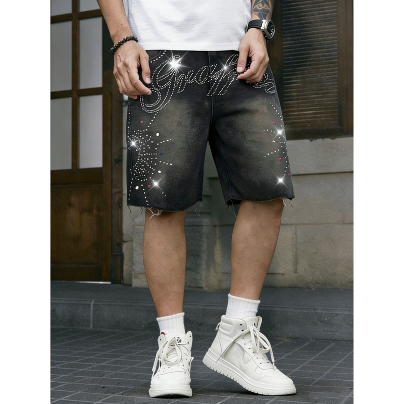 American Streetwear Men's Non- - Shorts Denim Frayed reseña y precio
