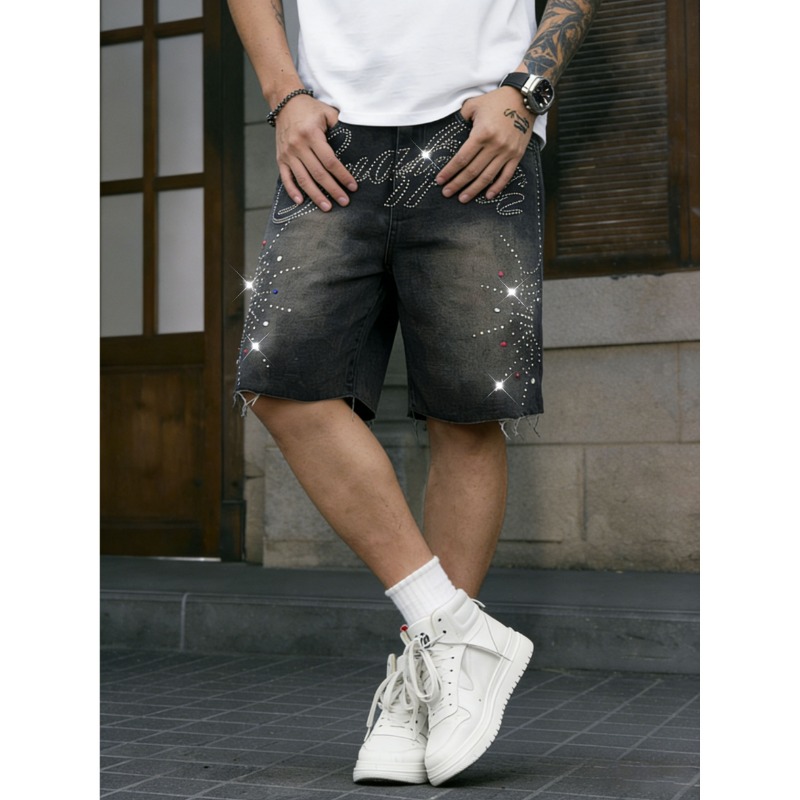 American Streetwear Men's Non- - Shorts Denim Frayed reseña y precio