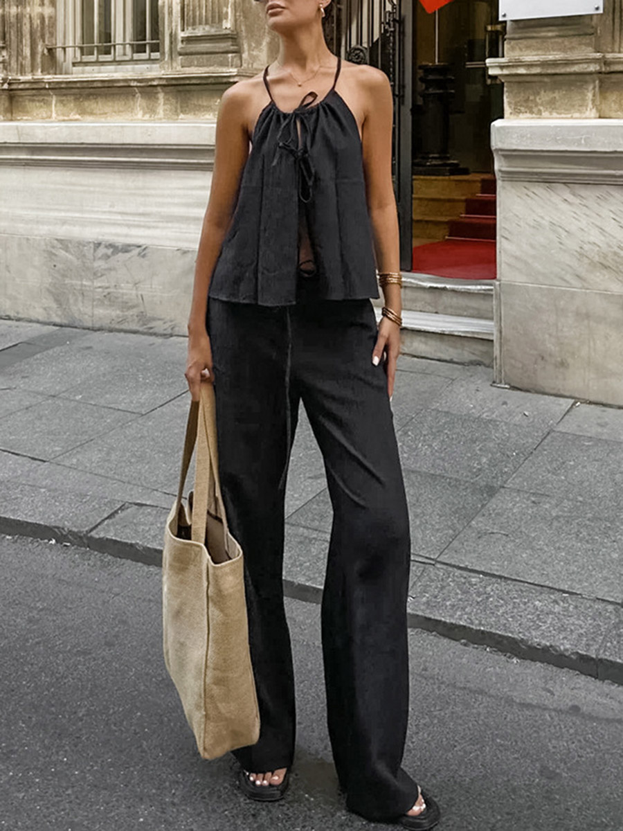 2026 Women Two Piece Set Women - Linen Pant Wide reseña y precio