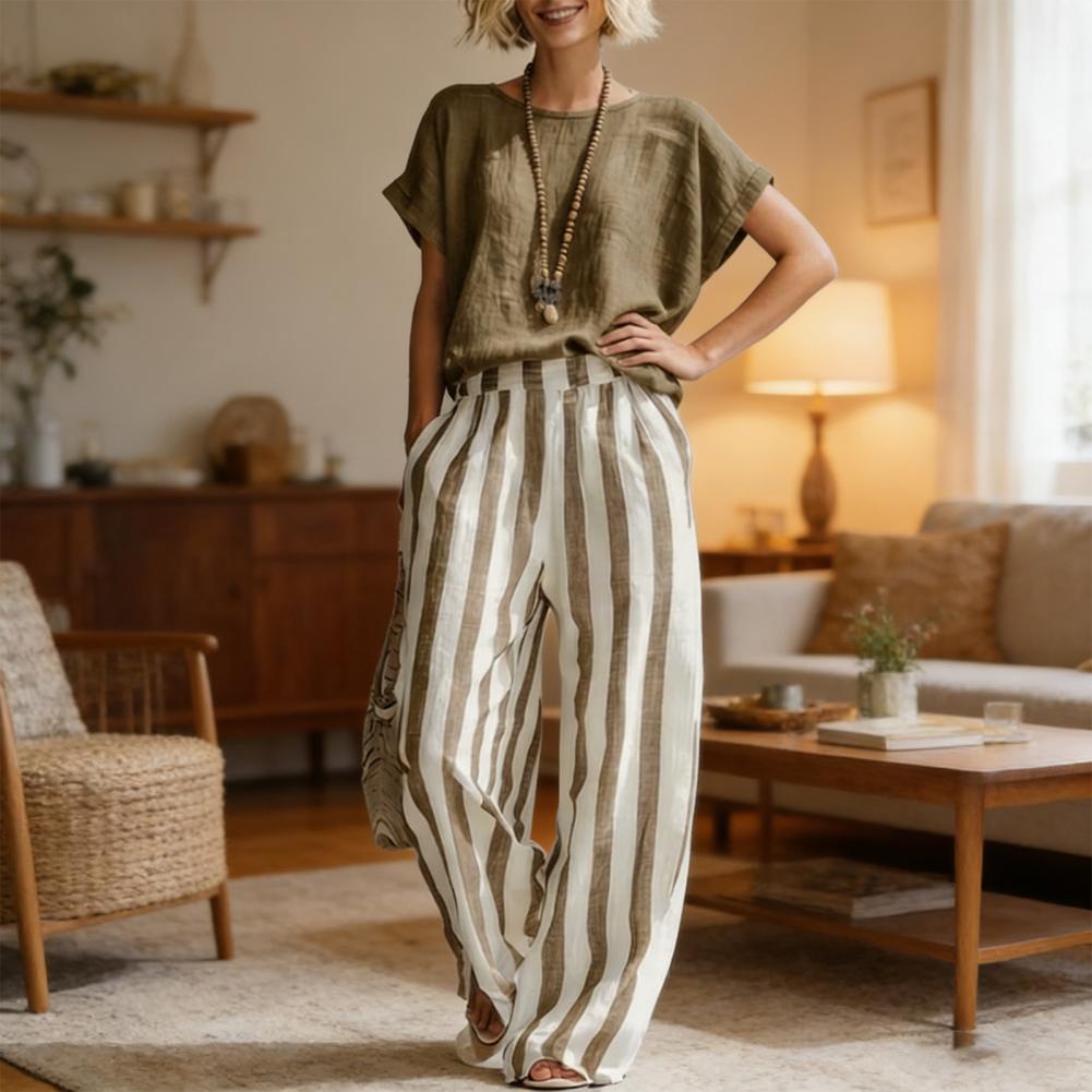 Casual Cotton Linen 2 Piece Se - Linen Pant Wide reseña y precio