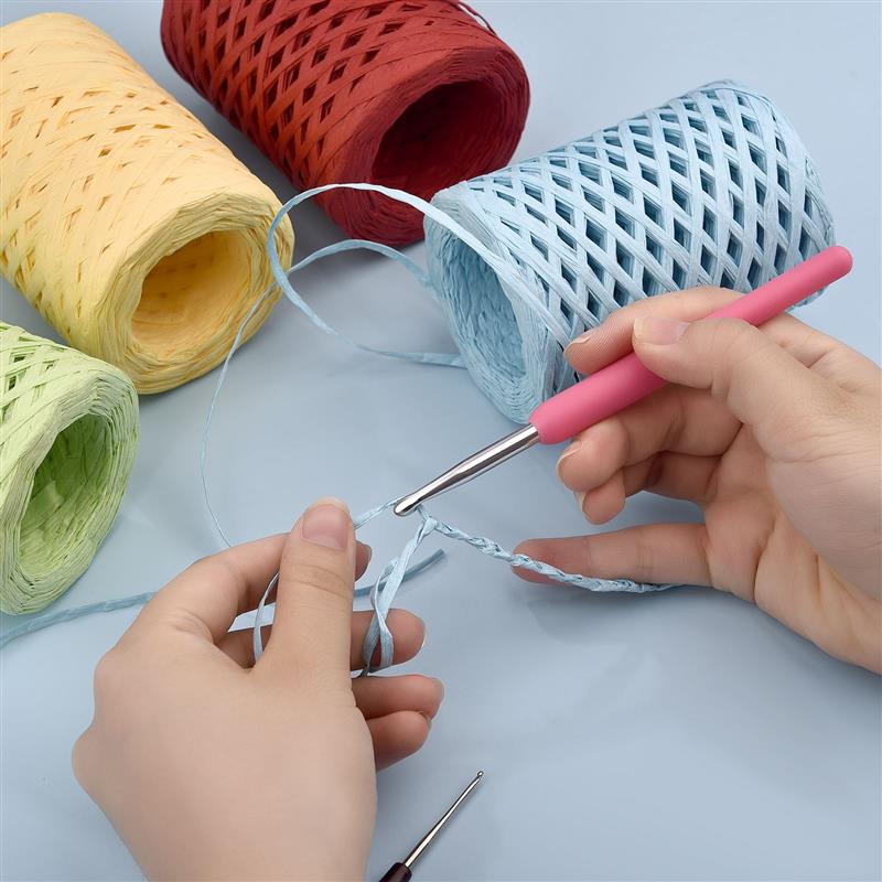 100M Natural Raffia Straw Yarn - Crochet Bag Raffia reseña y precio