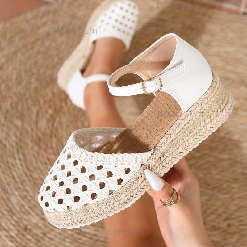 Boho Women's Hollow Out Woven  - Wedge Espadrille Women reseña y precio