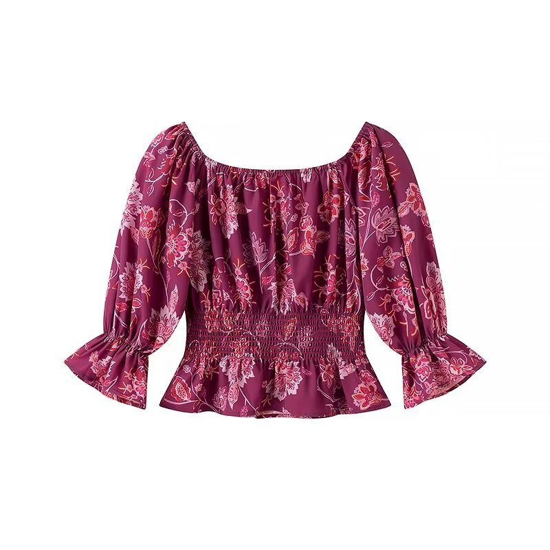 Women's Fashion Printed Off-Sh - Blouse Off Shoulder reseña y precio