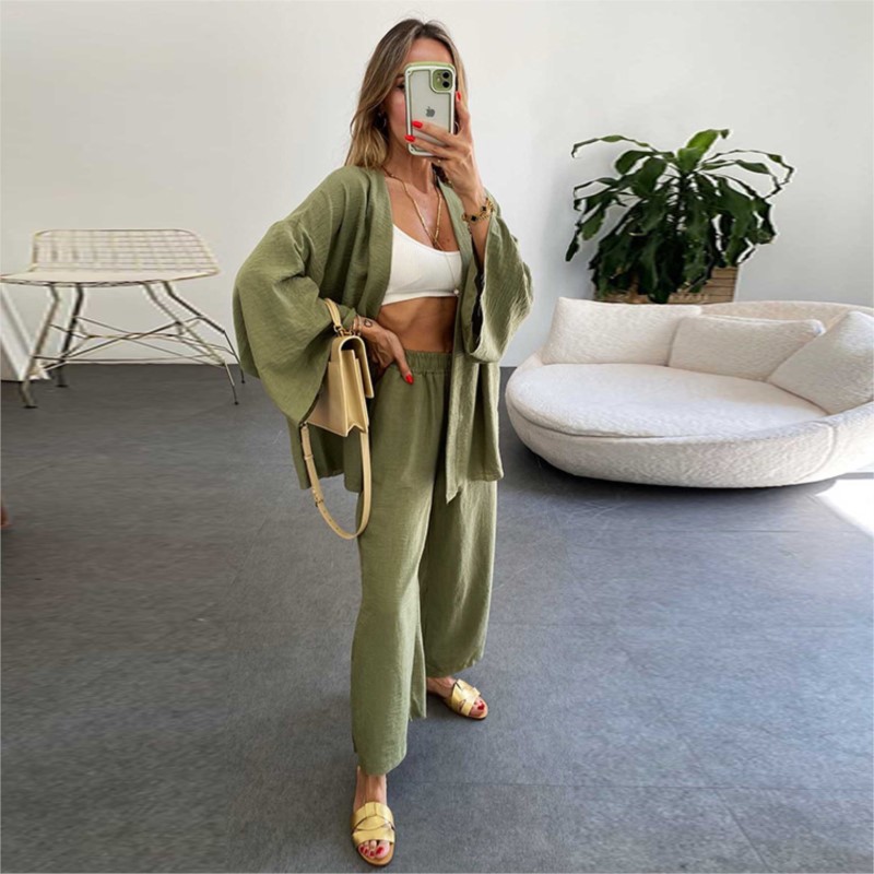 Women's Linen Trouser Suit Wit - Linen Pant Wide reseña y precio