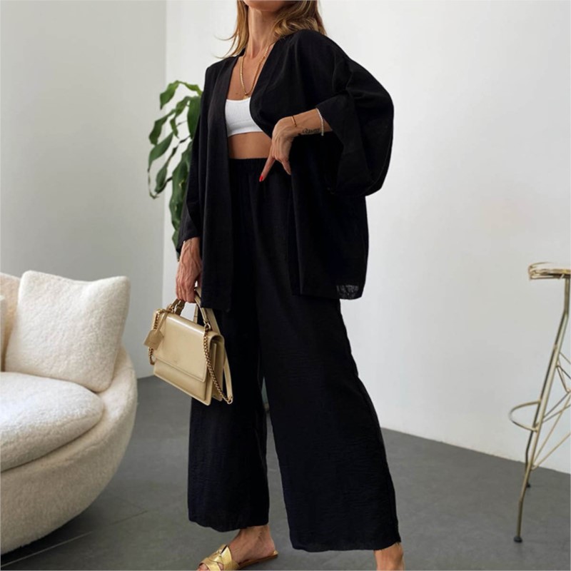 Women's Linen Trouser Suit Wit - Linen Pant Wide reseña y precio
