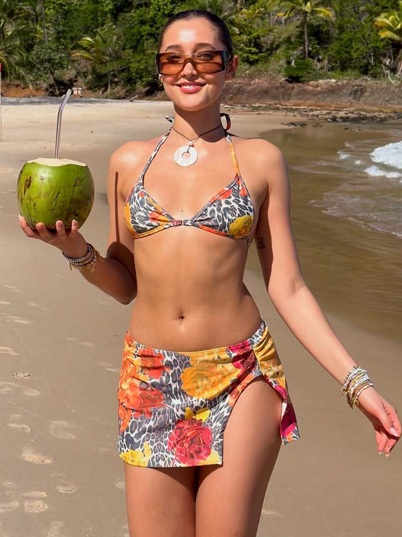 Hugcitar Polka Dot Print 3 Pie - Swimsuit Bikini Ruched reseña y precio