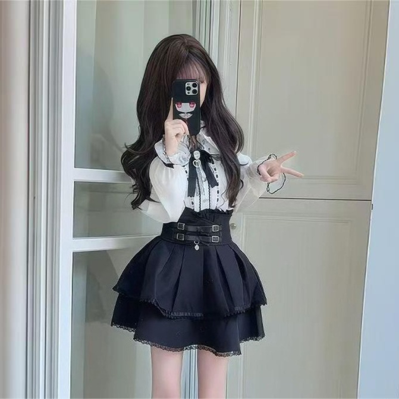 Japanese Gothic Y2k Lolita Sty - Blouse Off Shoulder reseña y precio