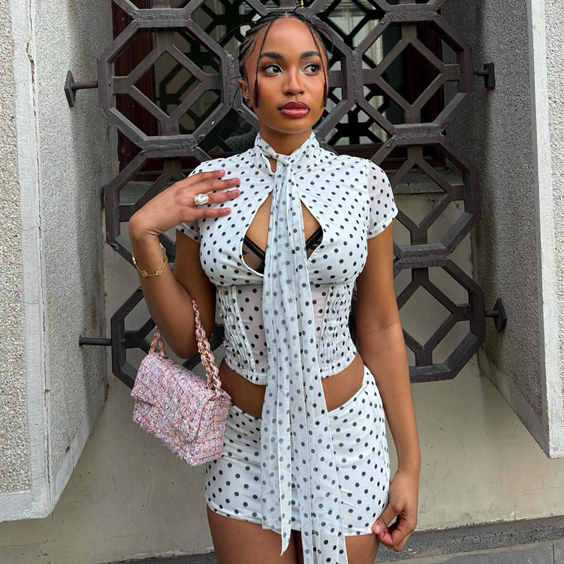 Leosoxs Women's Polka Dot Prin - Crop Top Crochet reseña y precio