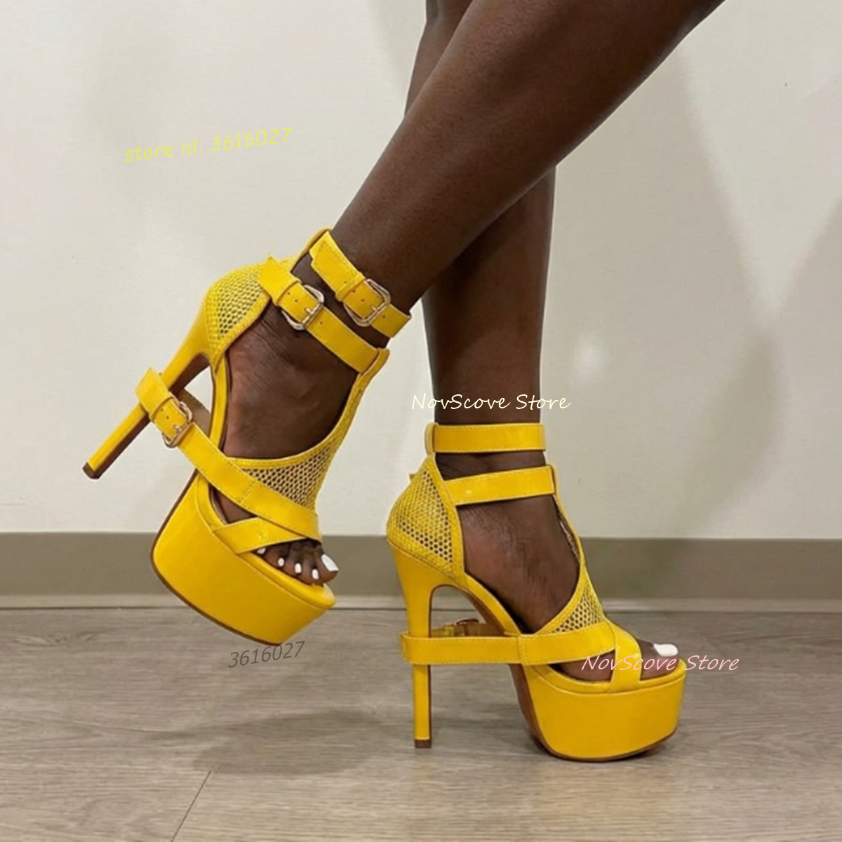 Yellow Open Toe Strappy Sandal - Sandal Strappy Heeled reseña y precio