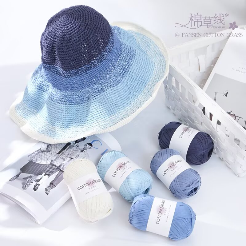 50g Cotton Grass Yarn Raffia S - Crochet Bag Raffia reseña y precio