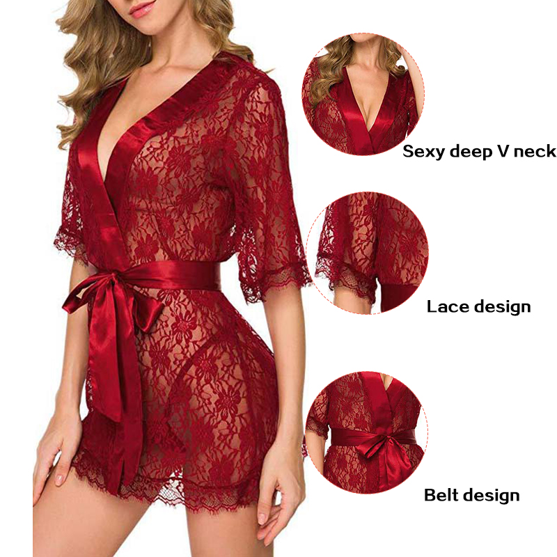New Hot Sexy Women Floral Lace - Kimono Sheer Floral reseña y precio