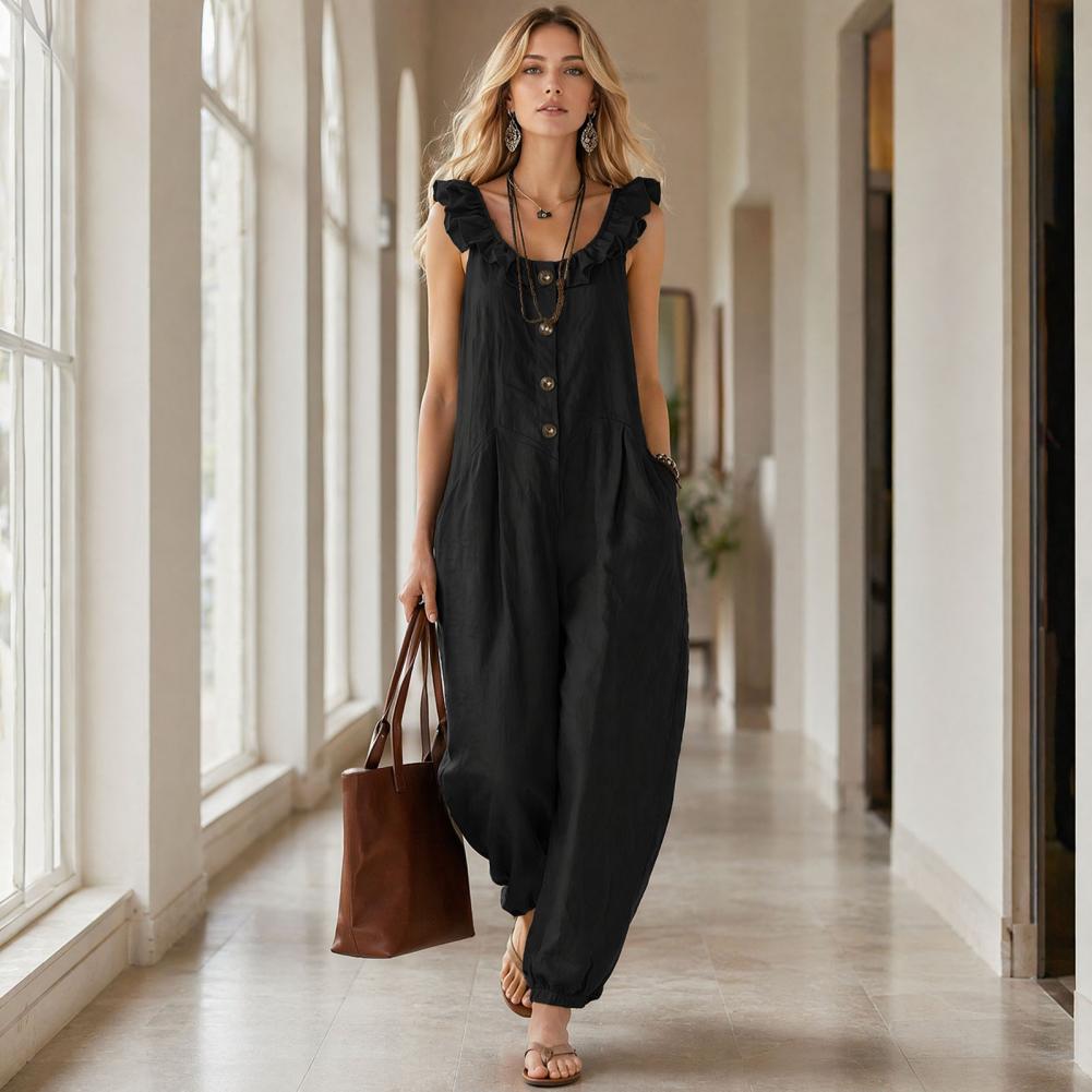 Relaxed Fit Romper Women Women - Jumpsuit Linen Relaxed reseña y precio