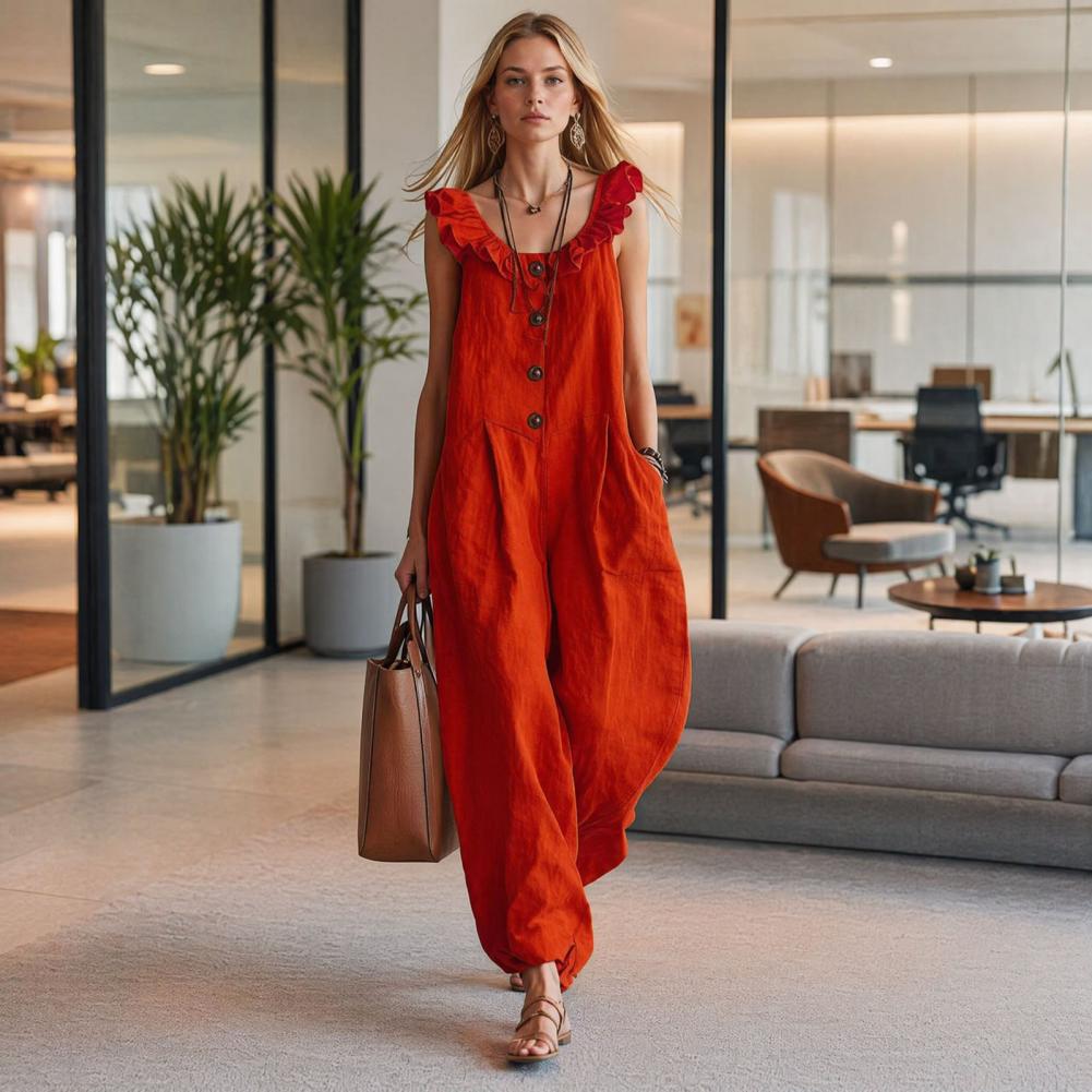 Relaxed Fit Romper Women Women - Jumpsuit Linen Relaxed reseña y precio