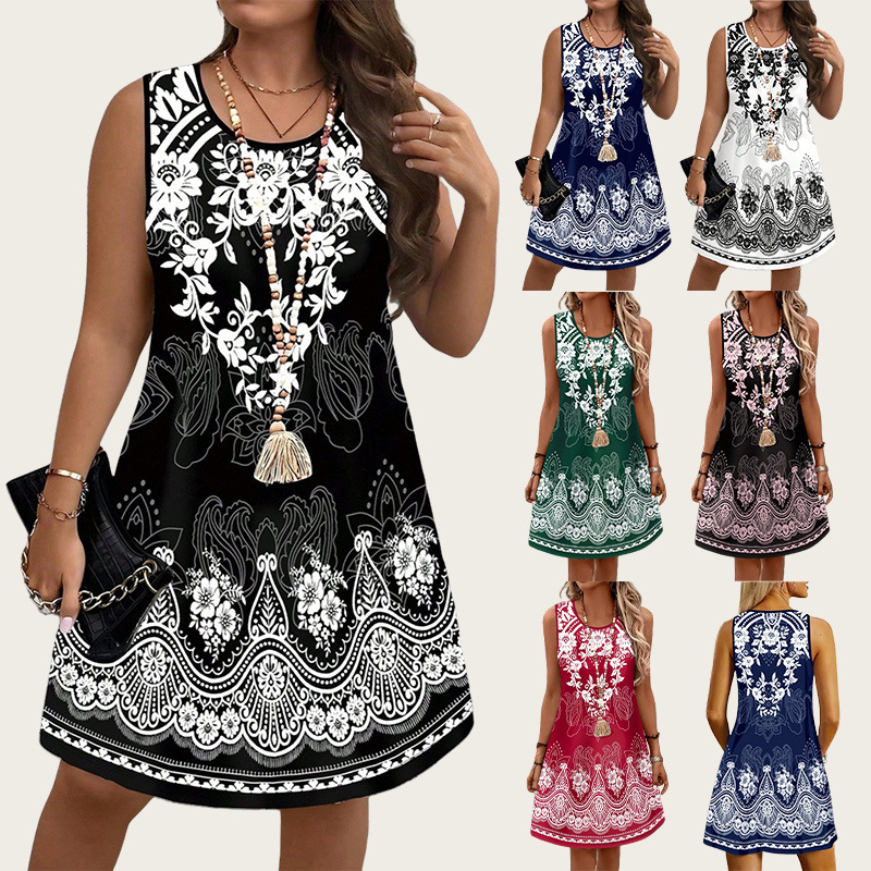 Ethnic Style Vintage Dresses 2 - Romper Floral Print reseña y precio