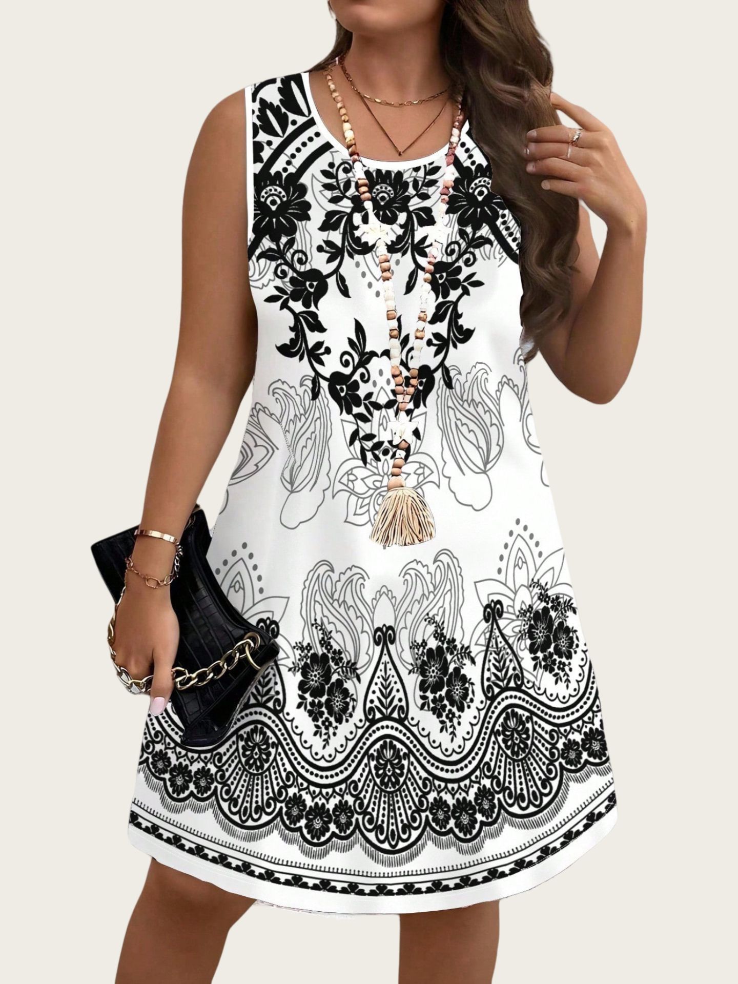 Ethnic Style Vintage Dresses 2 - Romper Floral Print reseña y precio