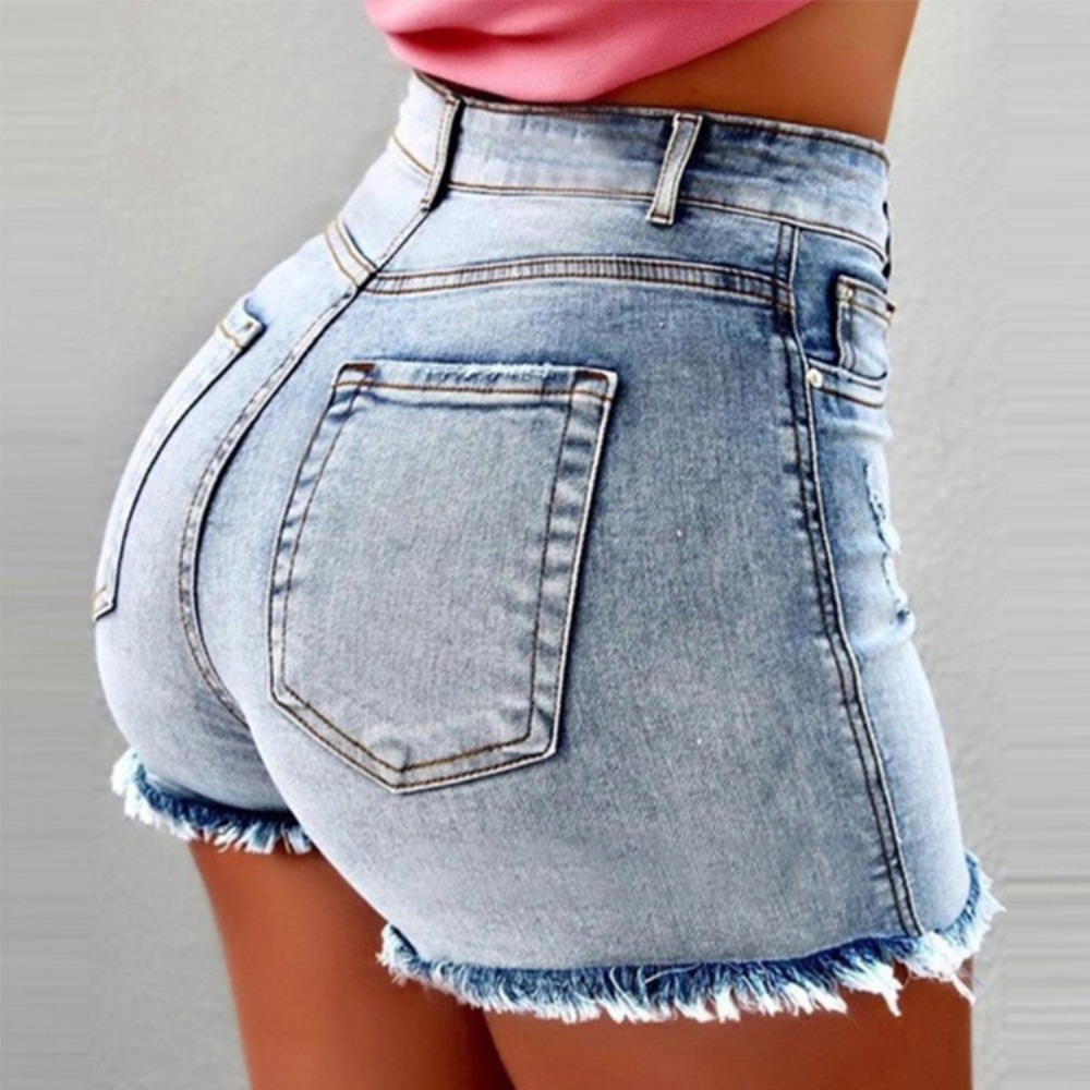 Women's High Waisted Denim Sho - Shorts Denim Frayed reseña y precio