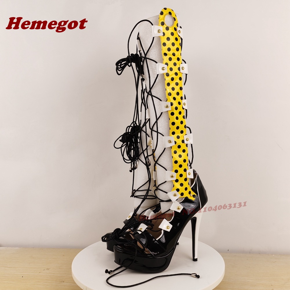 Colorful Platform Lace-Up Sand - Sandal Strappy Heeled reseña y precio