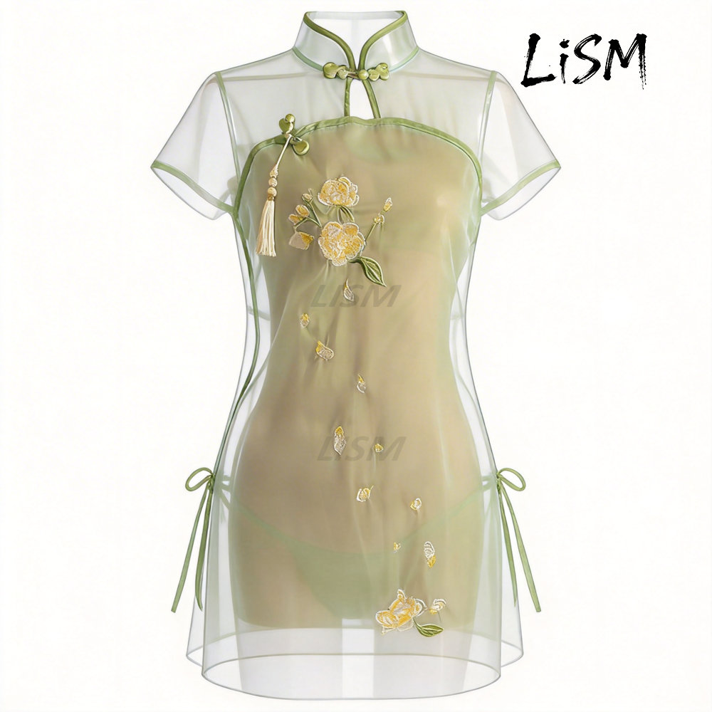 LiSM Women's Cheongsam Pajamas - Kimono Sheer Floral reseña y precio