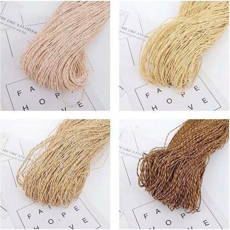 200g 2ply Cotton Raffia Yarn f - Crochet Bag Raffia reseña y precio