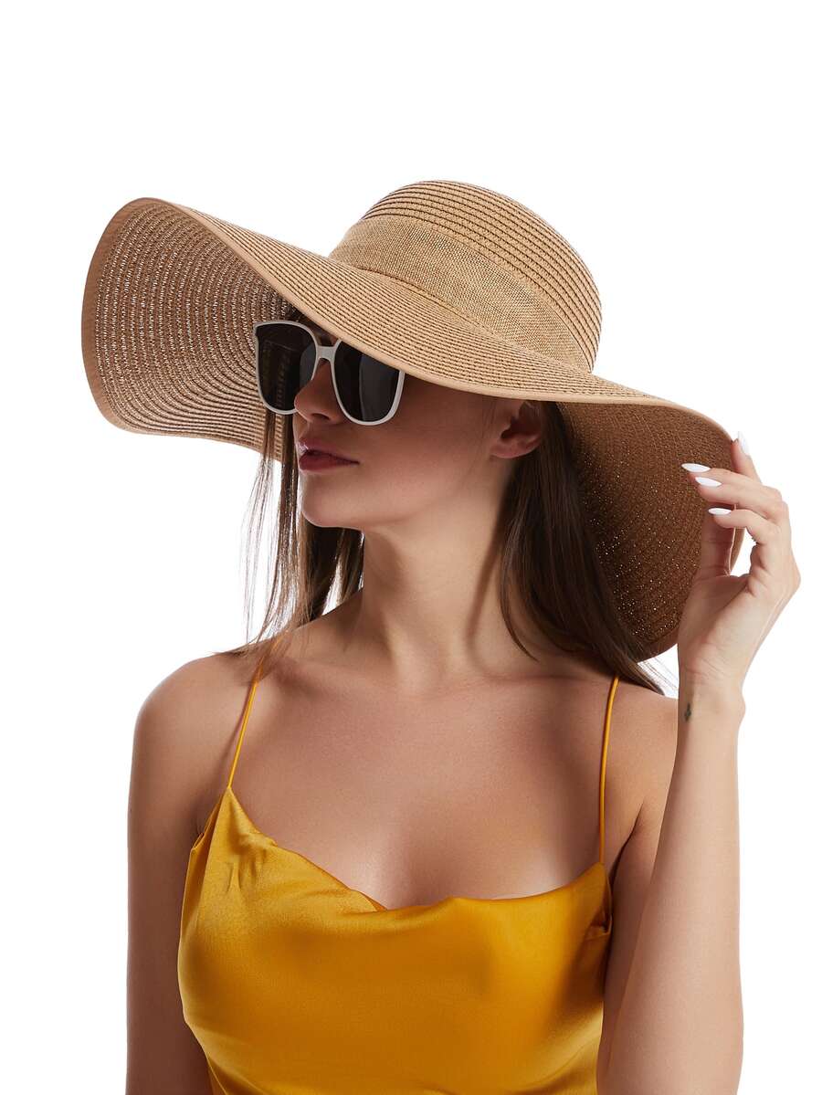 Womens Wide Brim Floppy Straw  - Hat Floppy Wide reseña y precio