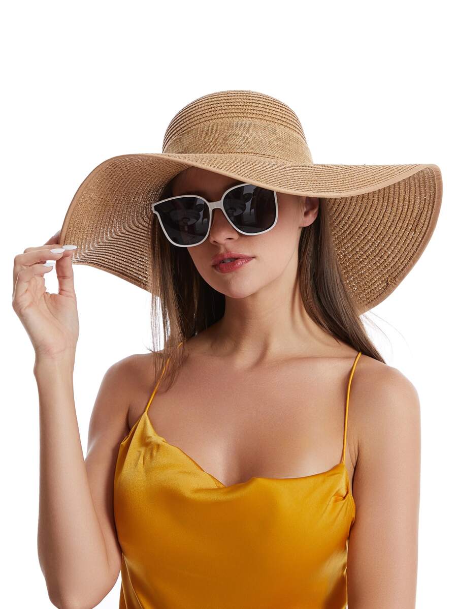Womens Wide Brim Floppy Straw  - Hat Floppy Wide reseña y precio