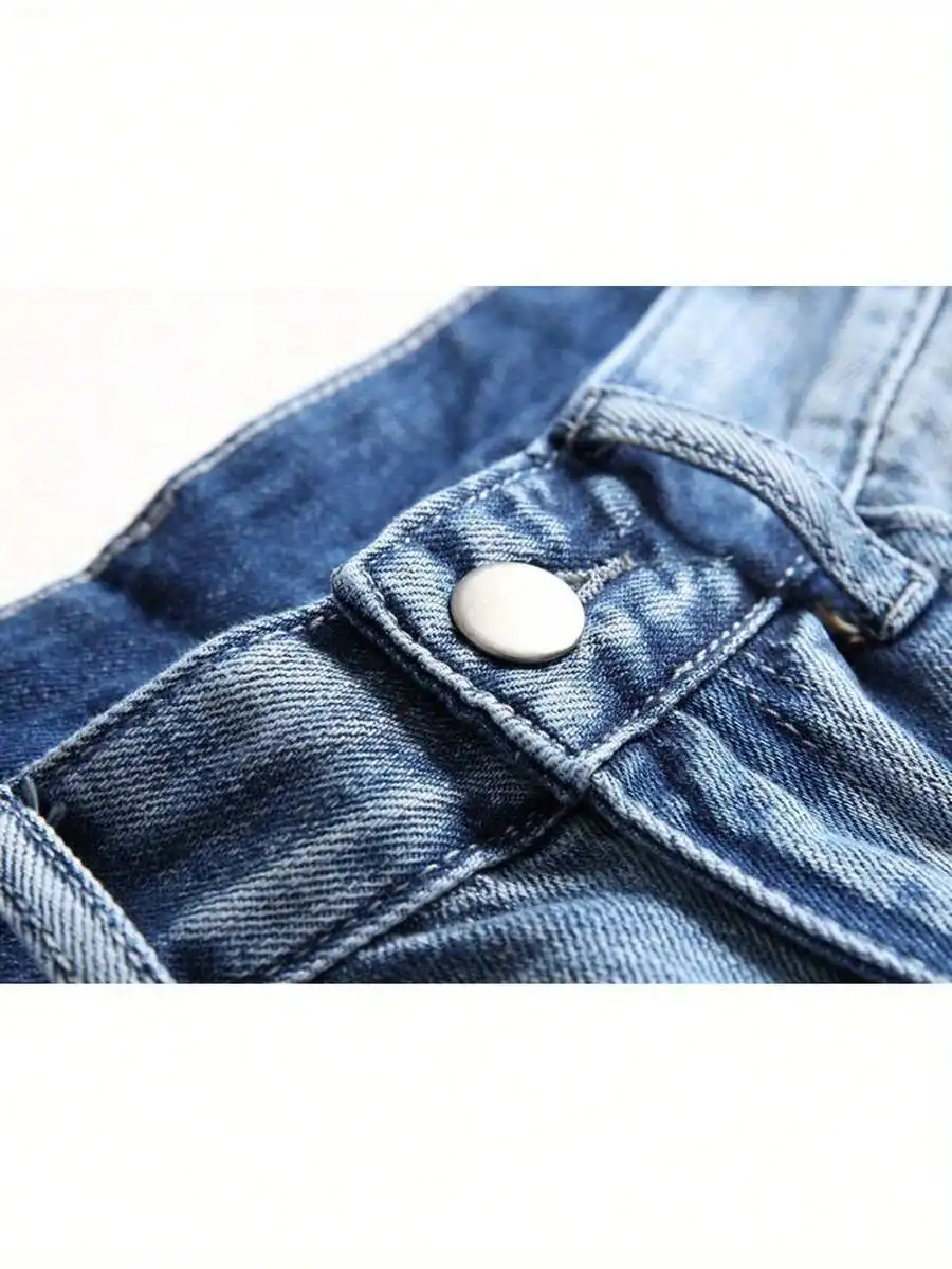 Mens Ripped Denim Shorts Mid-R - Shorts Denim Frayed reseña y precio