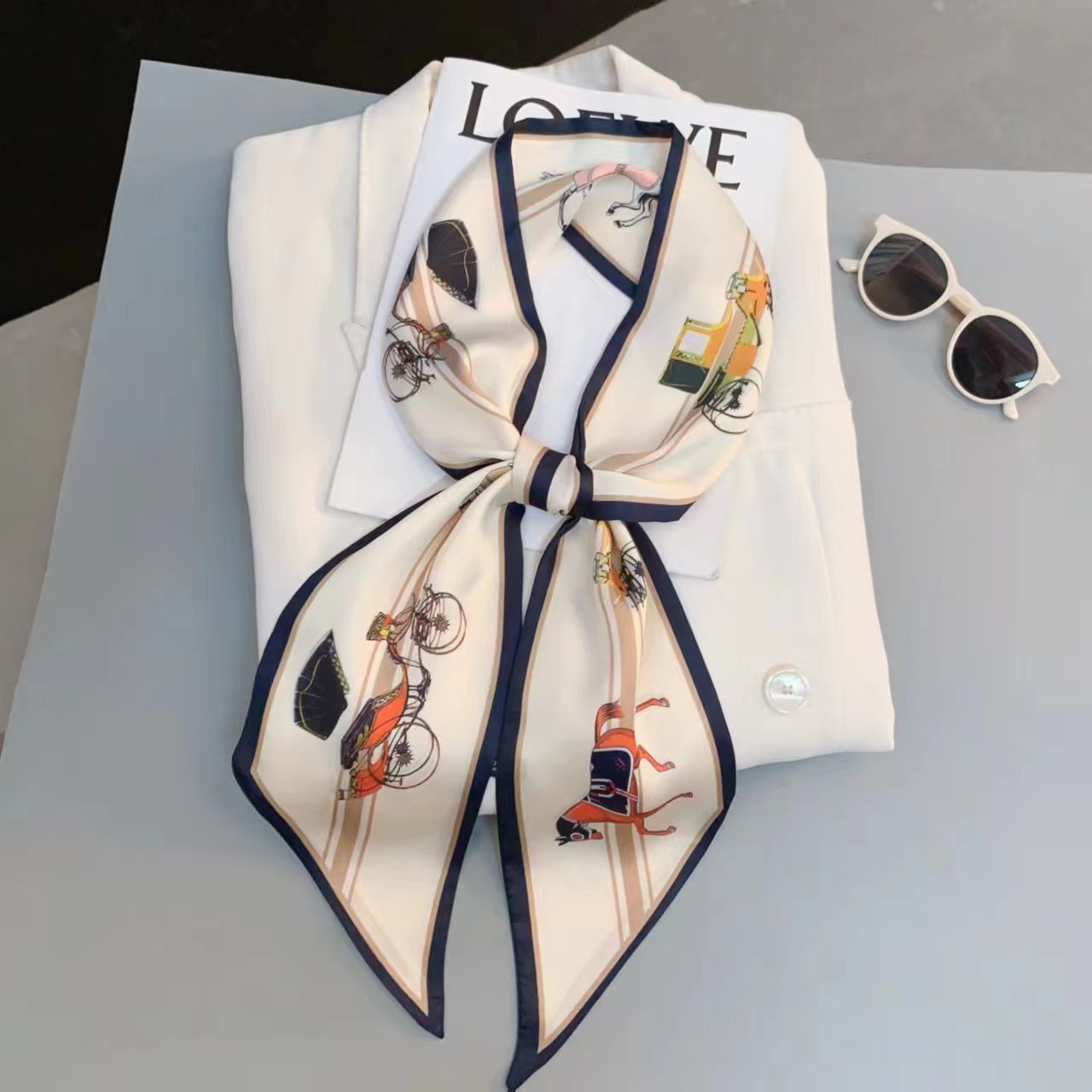 Luxury Design Long Silk Scarf  - Headband Summer Knit reseña y precio