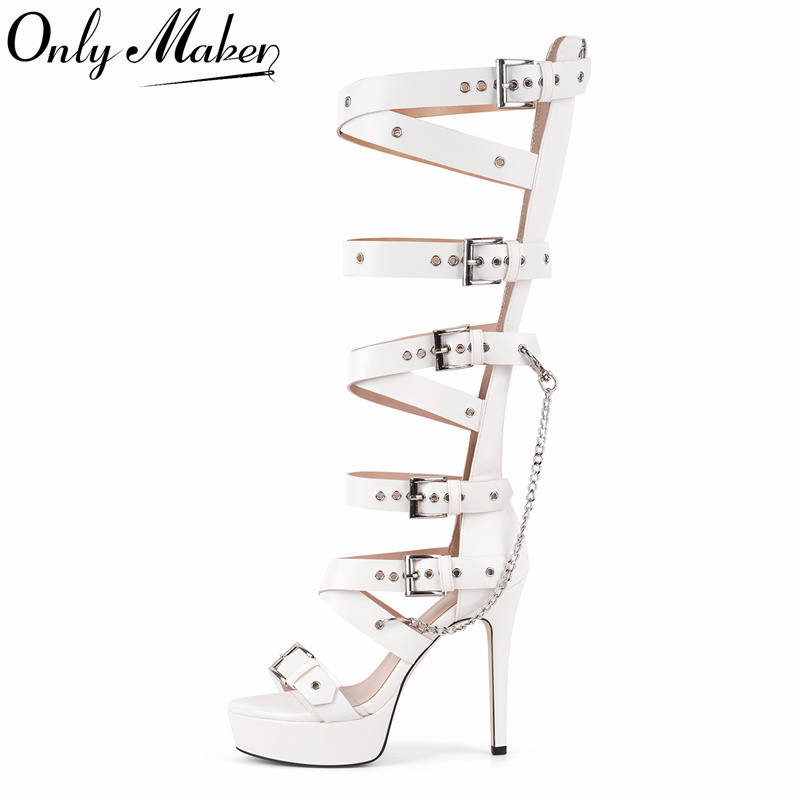 Onlymaker Platform Knee High E - Sandal Strappy Heeled reseña y precio
