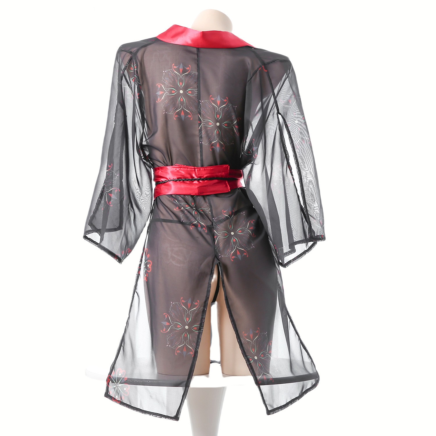 Women's Black Sheer Mesh Japan - Kimono Sheer Floral reseña y precio