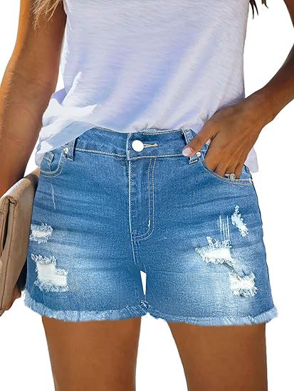 Casual Vintage Denim Shorts Hi - Shorts Denim Frayed reseña y precio