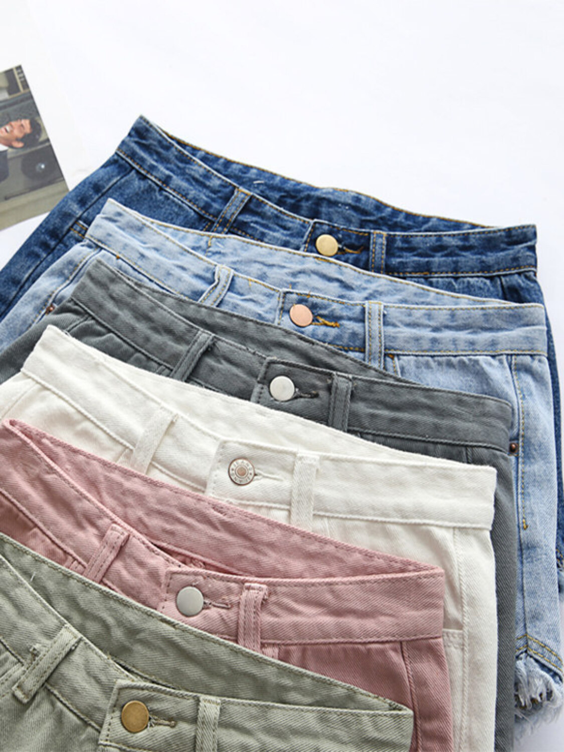 Women's High Waist Denim Short - Shorts Denim Frayed reseña y precio