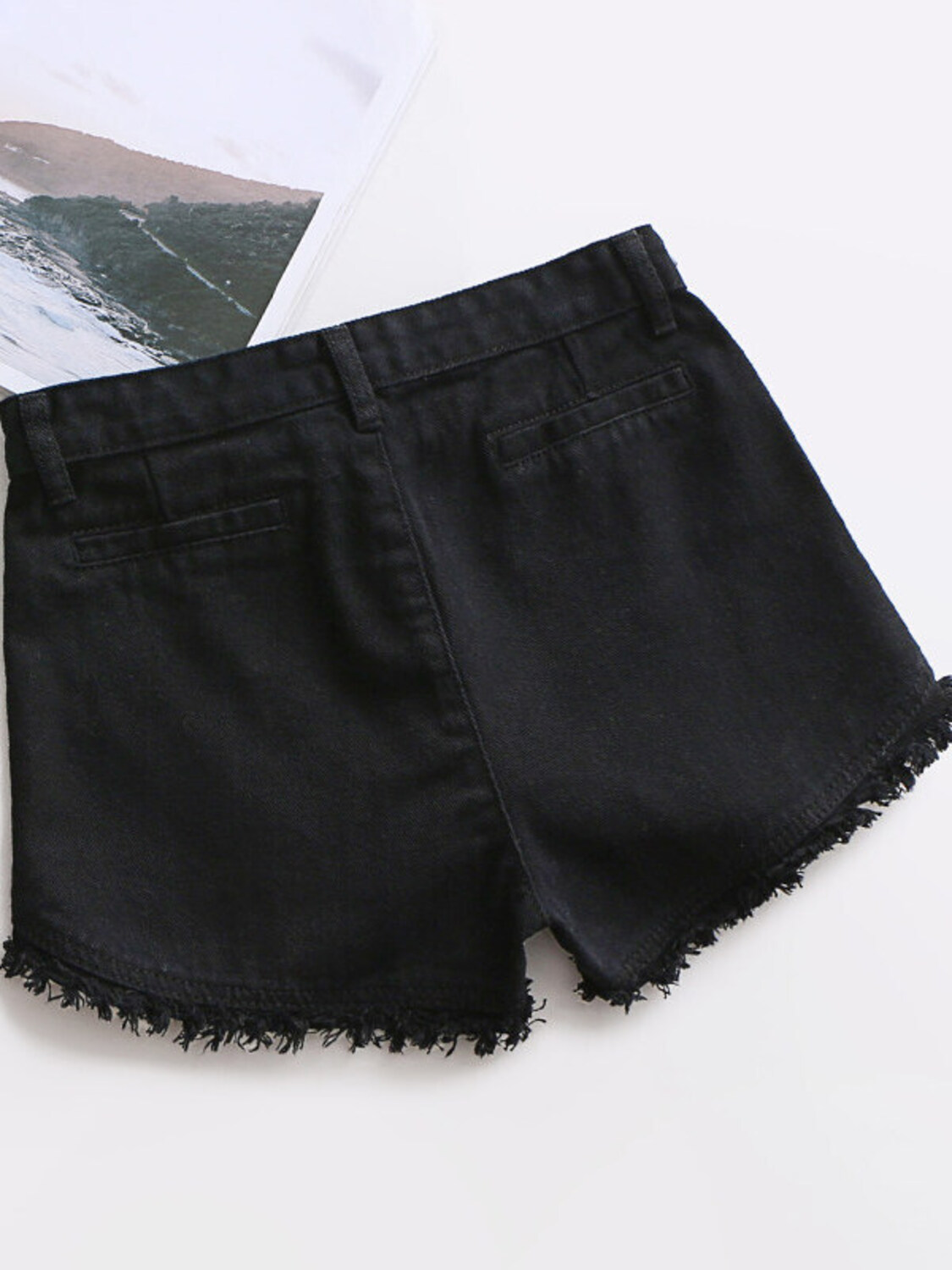 Women's High Waist Denim Short - Shorts Denim Frayed reseña y precio