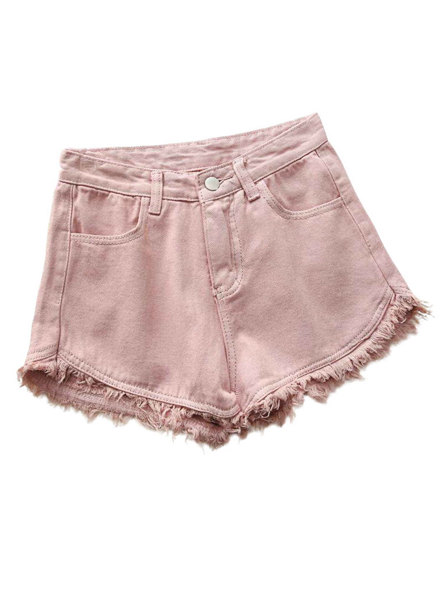 Women's High Waist Denim Short - Shorts Denim Frayed reseña y precio