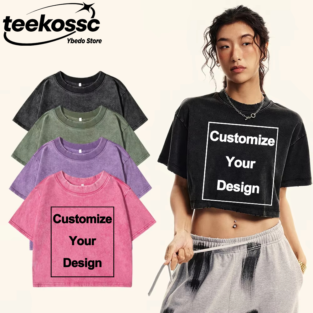 Y2k Custom Solid Washed T-Shir - Crop Top Crochet reseña y precio