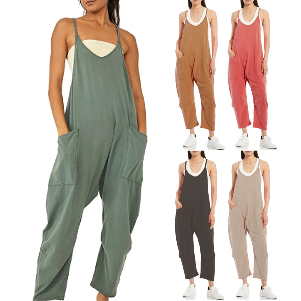 Loose Summer Jumpsuit Casual   - Jumpsuit Linen Relaxed reseña y precio