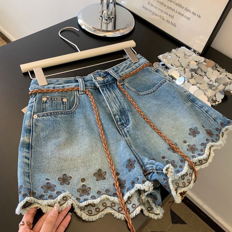 Breathable Vintage Denim Short - Shorts Denim Frayed reseña y precio