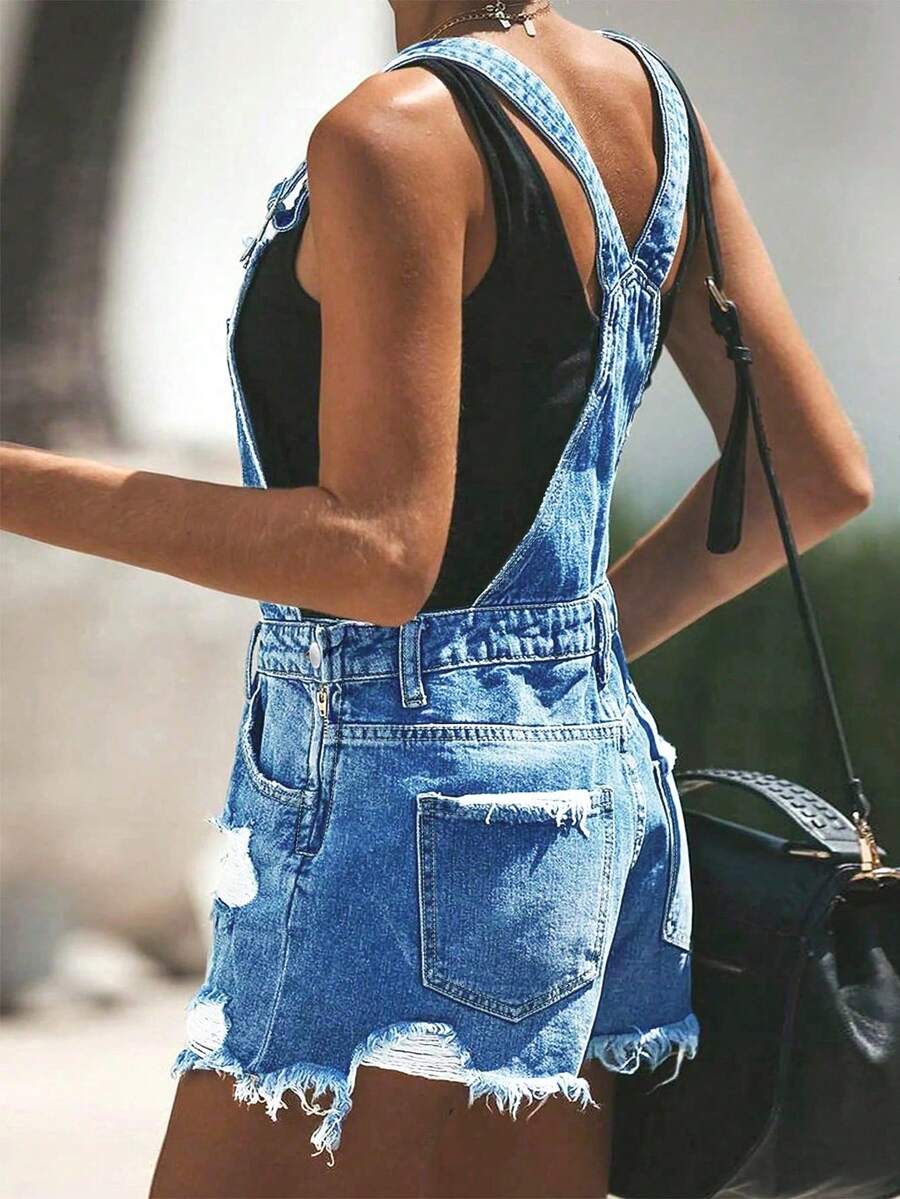 Womens White Distressed Denim  - Shorts Denim Frayed reseña y precio